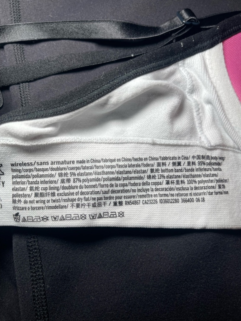 Victoria's Secret PINK White & Black Wireless Logo Bra - Picture 4 of 5